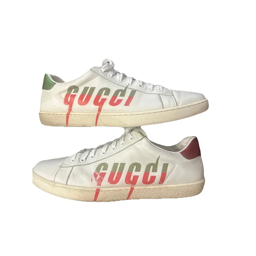 Gucci Ace Sneakers Men US 10 White Leather Shoes